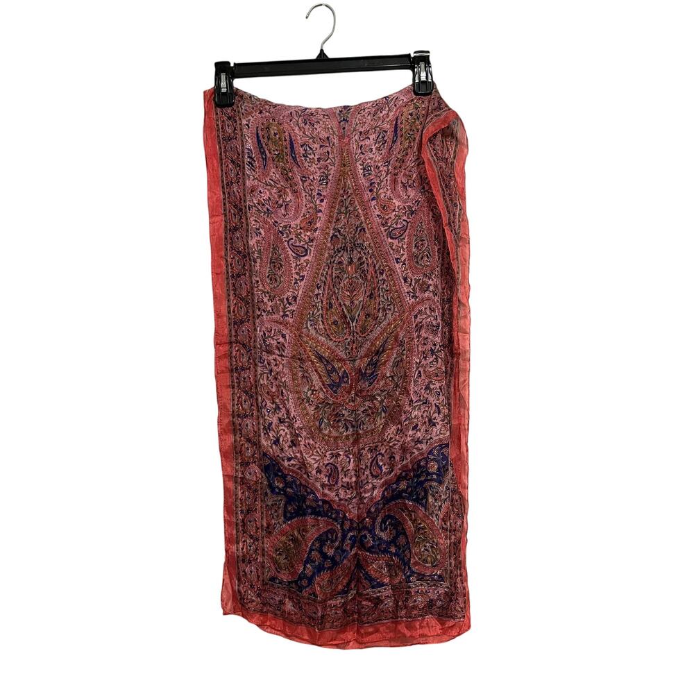 100% silk paisley print scarf made in India